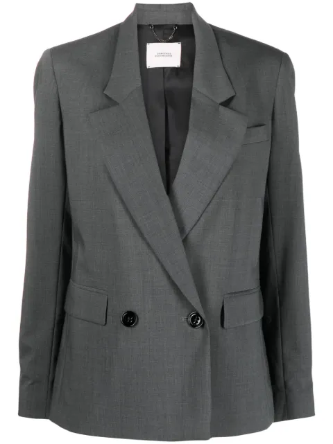 Dorothee Schumacher double-breasted virgin wool-blend blazer Grey 341022