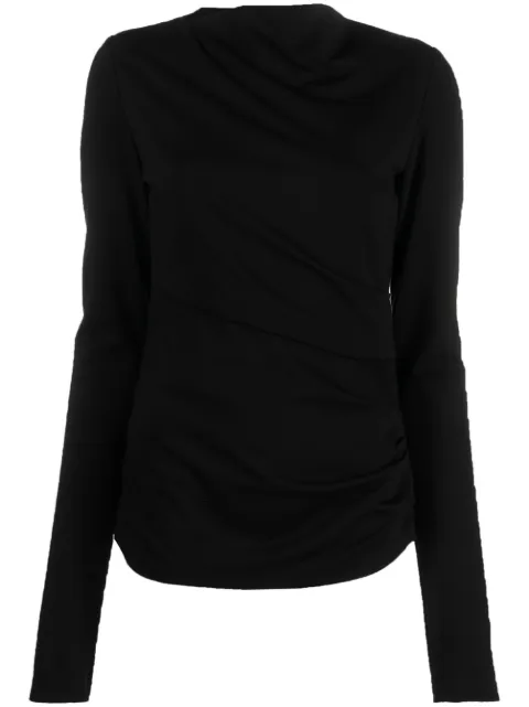 Dorothee Schumacher ruched-detail long-sleeve top Black 348006