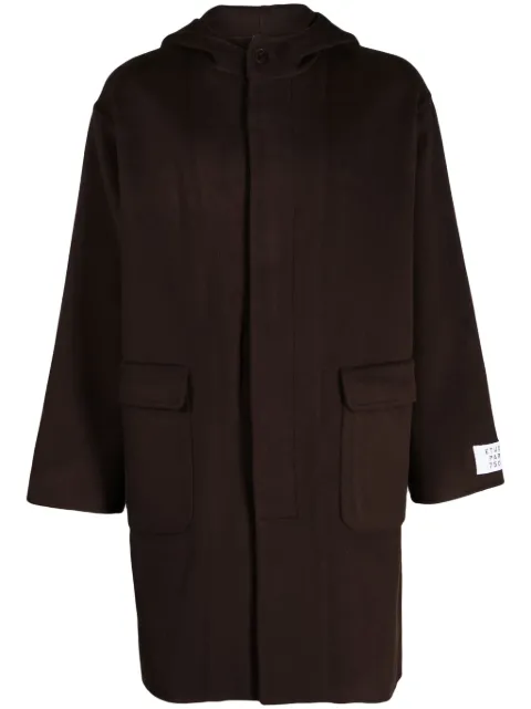 Études Studio Temple logo-patch hooded coat Brown H23MM751D00570