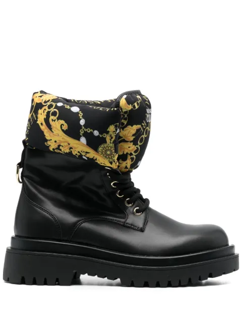 Versace Jeans Couture logo-print round-toe boots Black 75VA3S62ZS869
