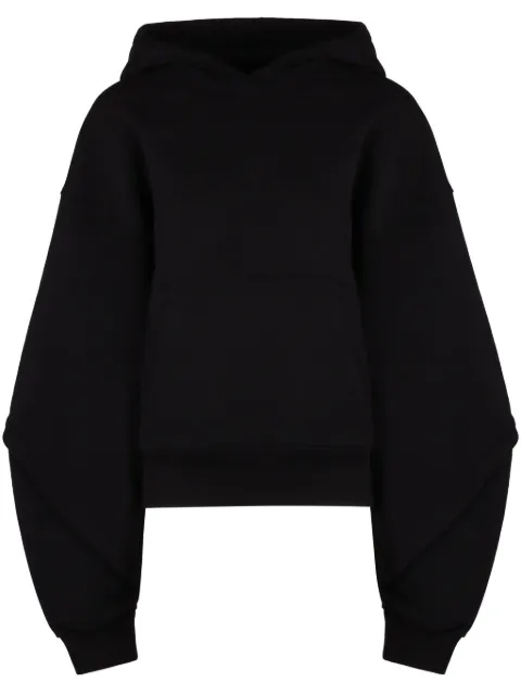 Mugler balloon sleeves drawstring hoodie Black 23S3SW0065640
