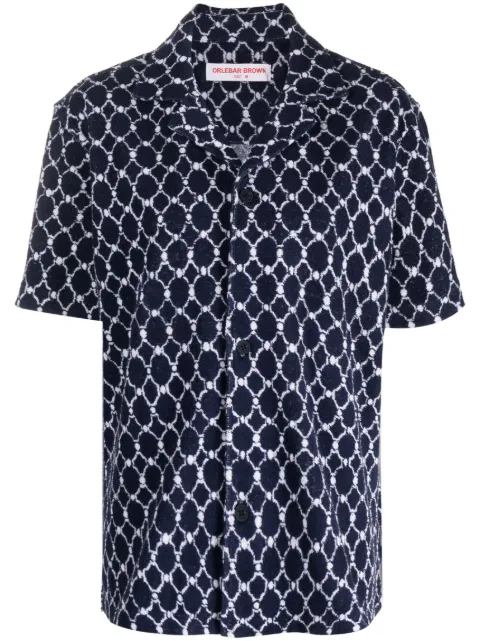 Orlebar Brown Howell Geo short-sleeve shirt Blue 278348