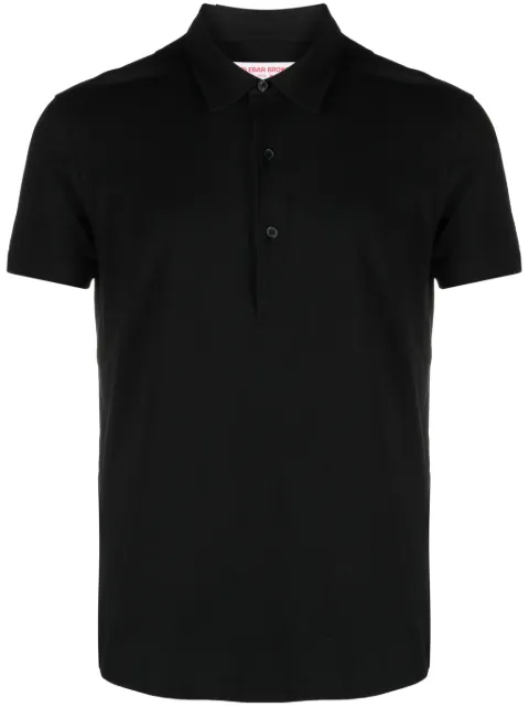 Orlebar Brown Sebastian cotton-silk polo shirt Black 278319