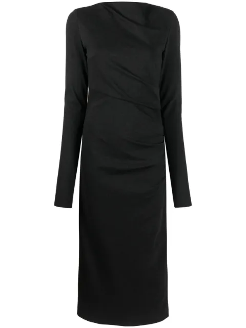 Dorothee Schumacher gathered cut-out midi dress Grey 348004