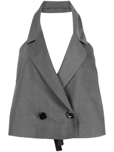 Dorothee Schumacher button-up halterneck waistcoat Grey 341001