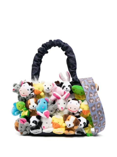 la milanesa Toys appliquéd denim tote bag Blue NEWTOYS