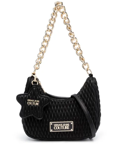 Versace Jeans Couture logo-plaque quilted shoulder bag Black 75VA4BO1ZS818