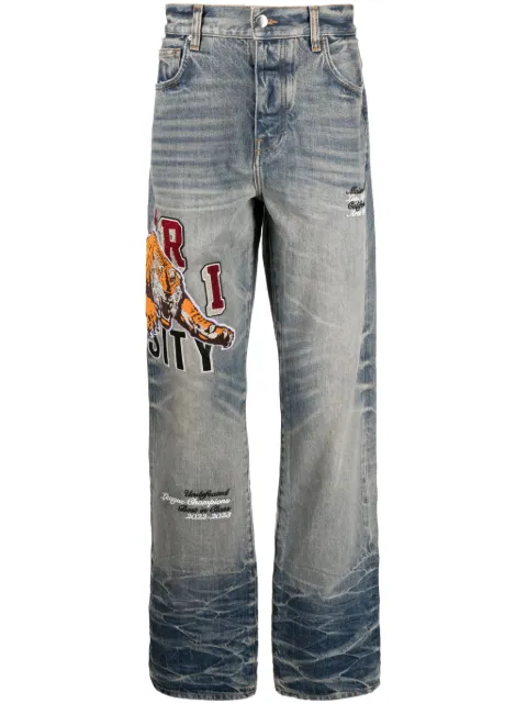 AMIRI Varsity Tiger straight-leg jeans Blue PF23MDF016