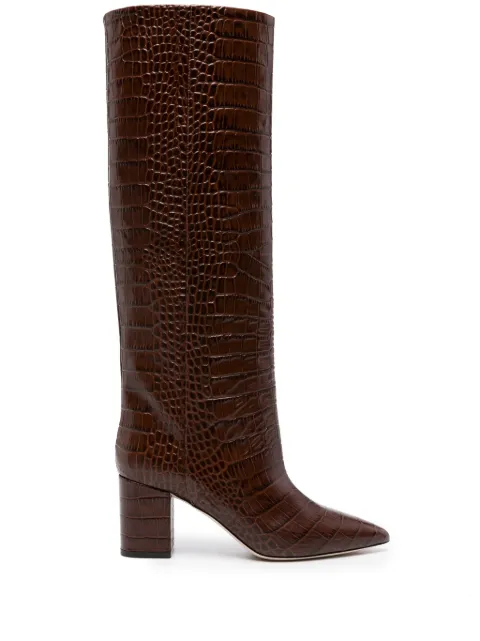 Paris Texas Anja 70mm crocodile-effect boots Brown PX1019