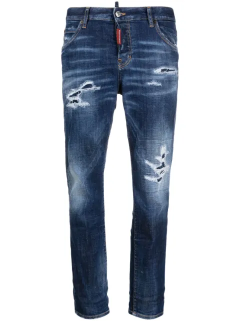 DSQUARED2 mid-rise distressed skinny jeans Blue S75LB0783S30342