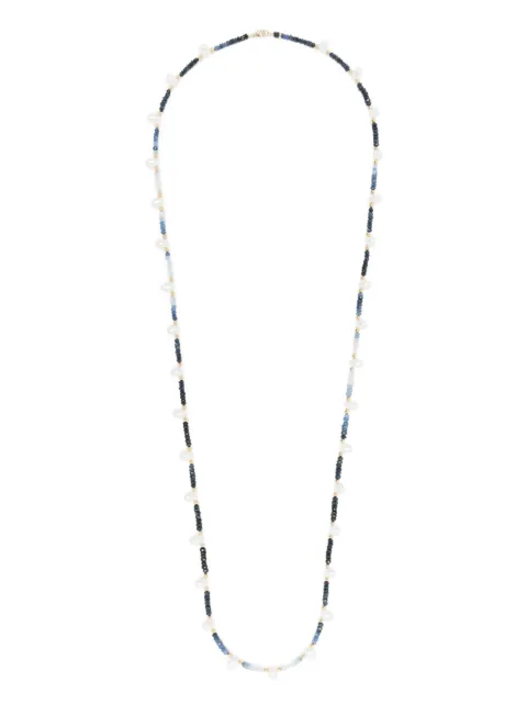 JIA JIA 14kt yellow gold Arizona sapphire and pearl beaded necklace Blue JJNAZ222