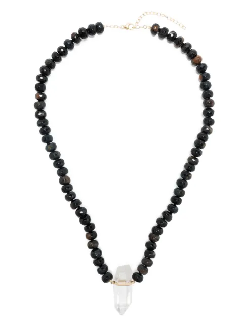 JIA JIA 14kt yellow gold tiger eye and quartz beaded necklace Black JJNOR307
