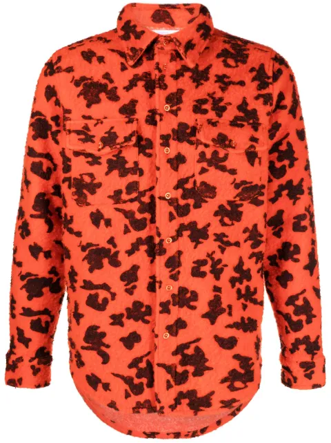 ERL Pilled Work camouflage-print shirt Orange ERL07B023