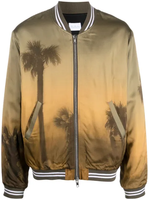 BLUE SKY INN palm tree-print bomber jacket Green BS2302JK012