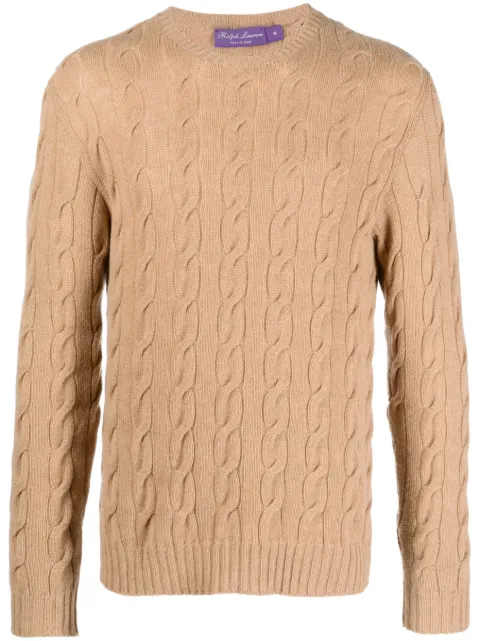 Ralph Lauren Purple Label cable-knit cashmere jumper Neutrals 790509405