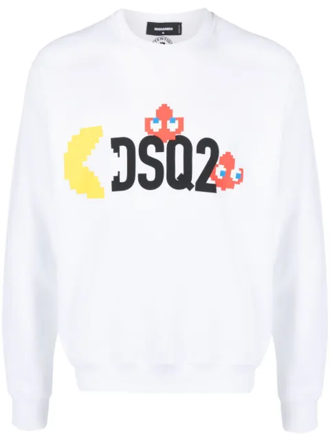 DSQUARED2 logo-print cotton sweatshirt White S71GU0638S25516