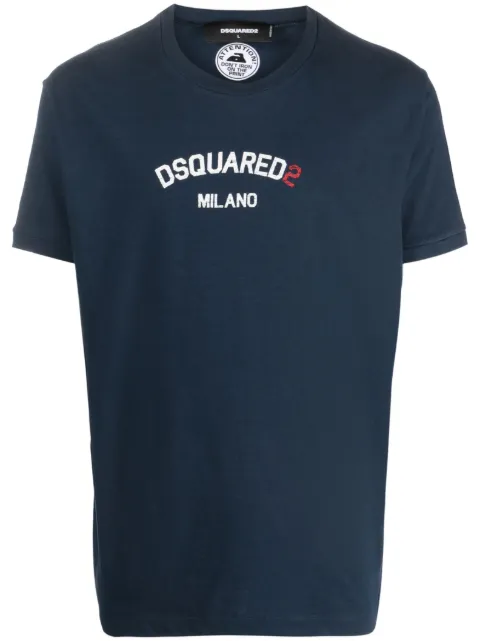 DSQUARED2 logo-print cotton T-shirt Blue S74GD0969S22507