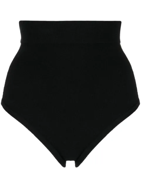Cashmere In Love fine-ribbed knitted mini shorts Black BERYLTHONGKNICKERS