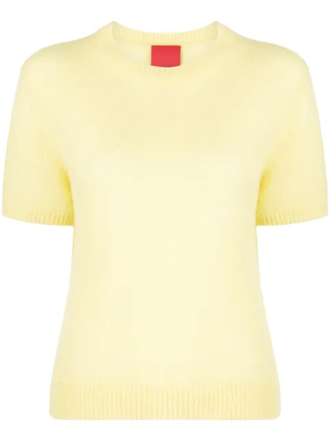 Cashmere In Love Sidley fine-knit top Yellow SIDLEYTSHIRT
