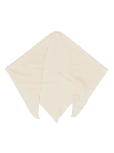 Cashmere In Love Aman fine-knit triangle scarf White AMANSCARF