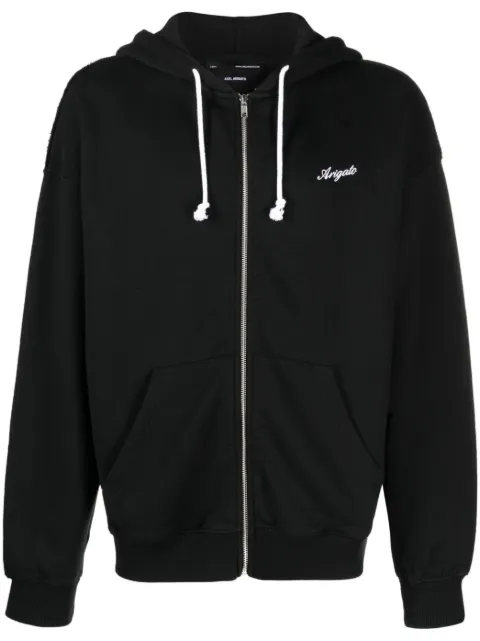 Axel Arigato embroidered-logo zip-fastening hoodie Black A1462001