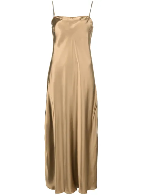 Fabiana Filippi satin slip midi dress Brown ABD213F1510000D575