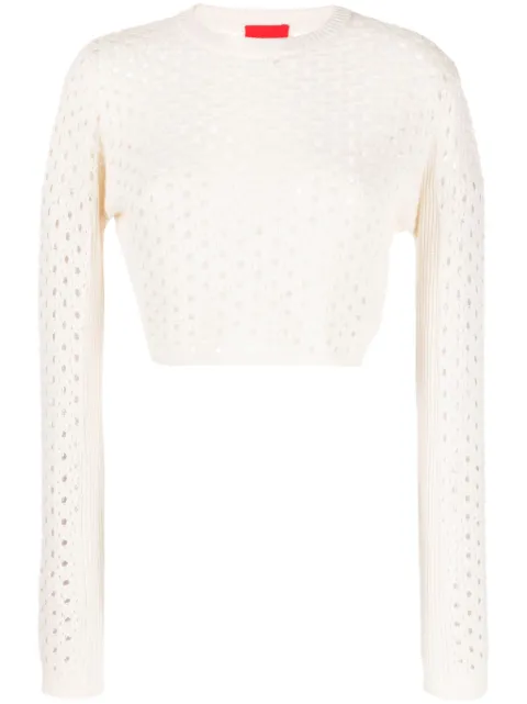 Cashmere In Love Ria crochet-knit jumper White RIACROCHETJUMPER