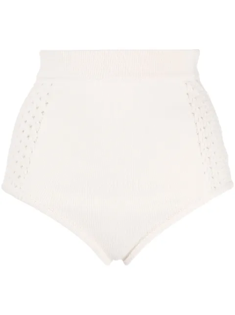 Cashmere In Love Kira crochet-knit shorts White KIRACROCHETKNICKERS