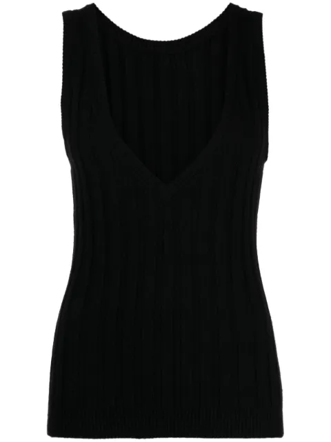 Cashmere In Love Mara V-back tank top Black MARATANKTOP
