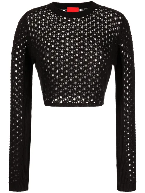 Cashmere In Love Ria crochet-knit jumper Black RIACROCHETJUMPER