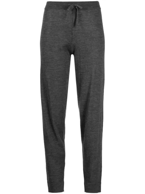 Cashmere In Love fine-knit drawstring-waist trousers Grey JANATROUSERS