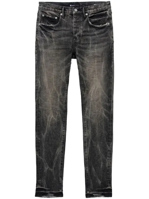 Purple Brand acid-wash low-rise skinny jeans Black P001WBTA223