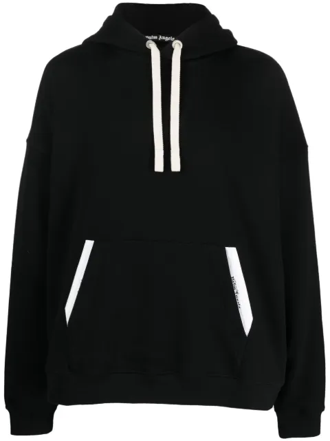 Palm Angels Sartorial Tape cotton hoodie Black PMBB126E23FLE0021003