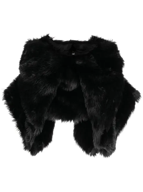 Comme Des Garçons fur-design cropped blouse Black GLJ022