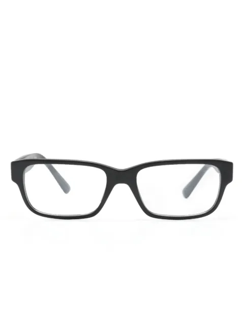 Prada Eyewear logo-print rectangle-frame glasses Black PR18ZV1BO1O1
