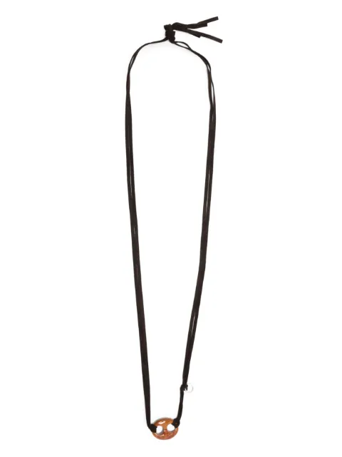 OAMC statement-pendant leather necklace Red 23A28OAB23METOA017
