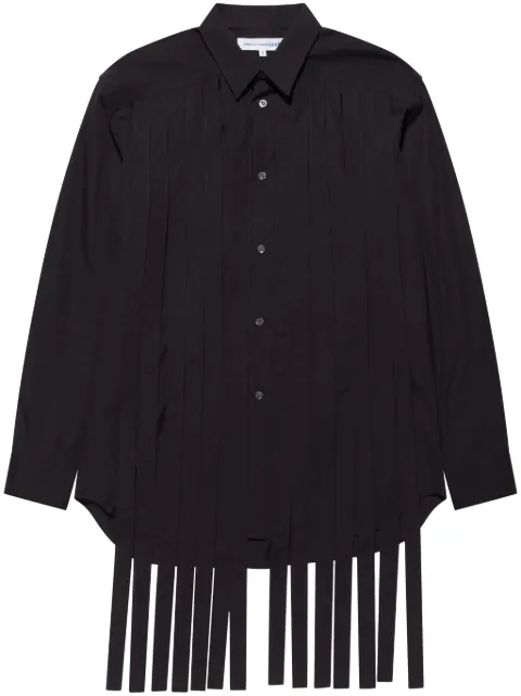 Comme Des Garçons Shirt fringed pleated cotton shirt Black FLB051