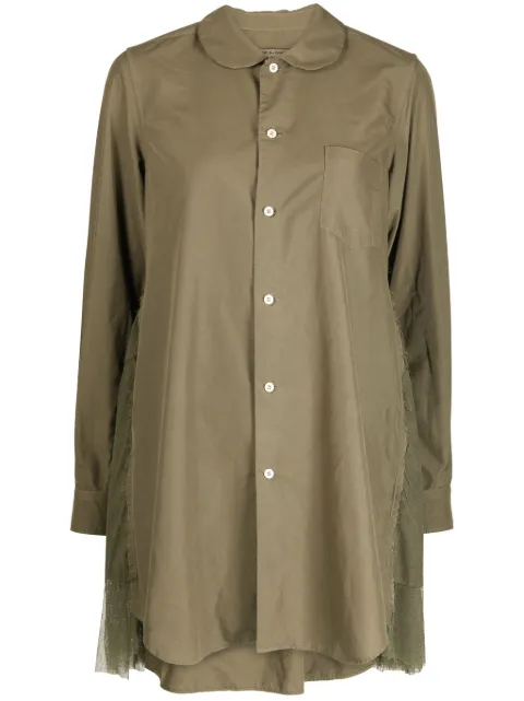 Comme Des Garçons Comme Des Garçons tulle-panel asymmetric shirt Green RLB008
