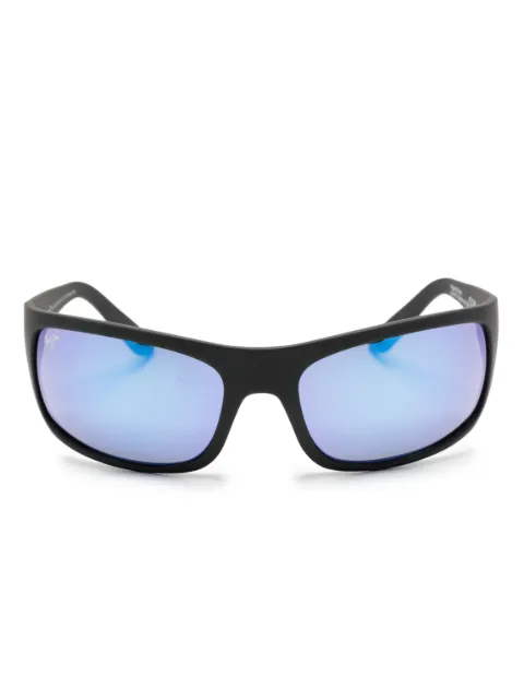 Maui Jim mirrored rectangle-frame sunglasses Black PEAHI