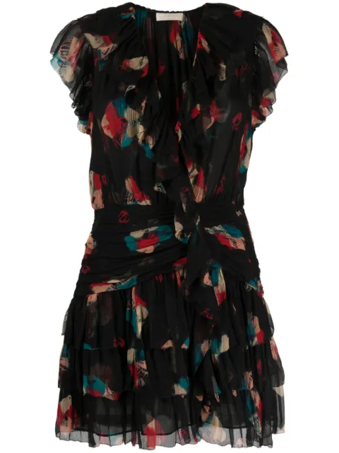 Ulla Johnson Zina graphic-print minidress Black PF230175