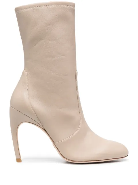 Stuart Weitzman Luxecurve 100mm stretch booties Neutrals LUXECURVE100STRETCHBOOTIESF434