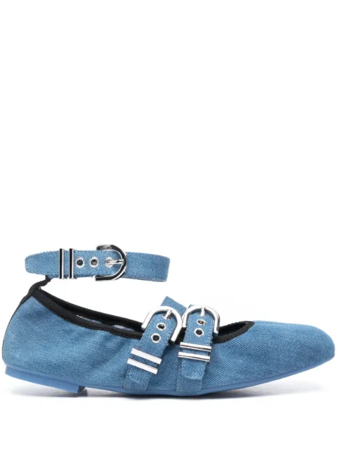 Stuart Weitzman Maverick leather ballerina shoes Blue SE995