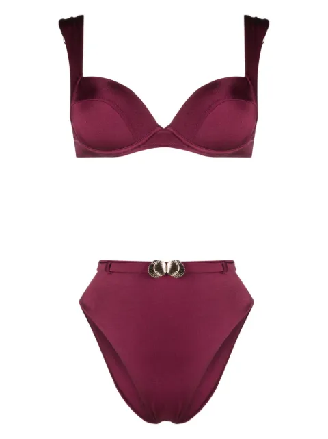 Noire Swimwear shell-detail bikini set Pink NSW395