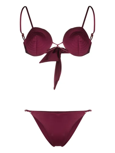 Noire Swimwear tonal-stitch detail bikini set Pink NSW386
