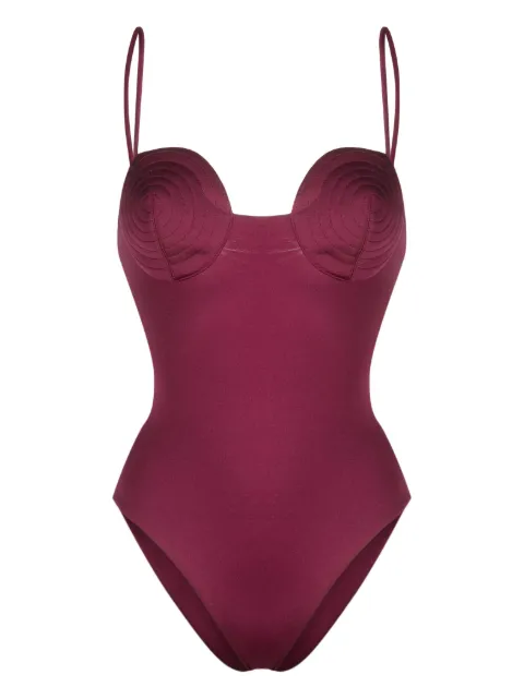 Noire Swimwear tonal-stitch detail swimsuit Pink NSW385