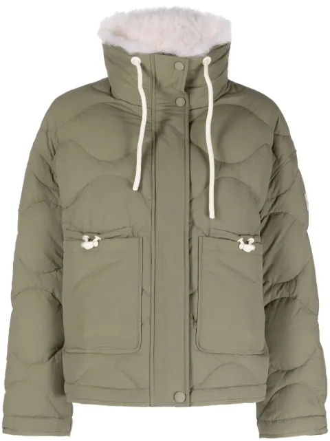 Yves Salomon high-neck quilted jacket Green 24WFV04557T09G