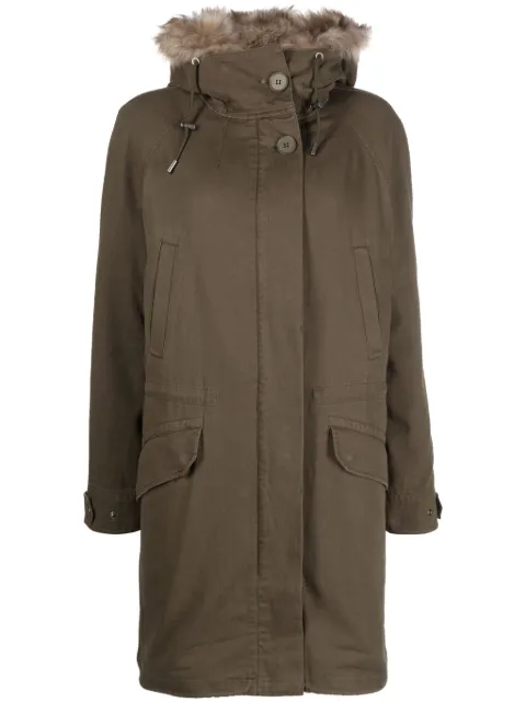 Yves Salomon shearling-trim hooded parka Green 24WFM05090T01G