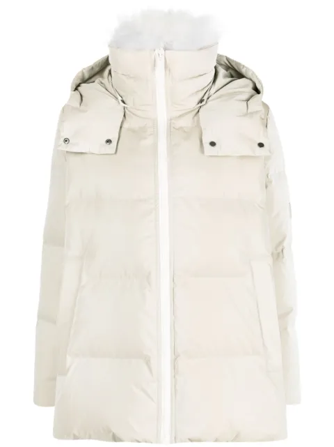 Yves Salomon hooded zip-up quilted down coat Neutrals 24WFM01576T06G