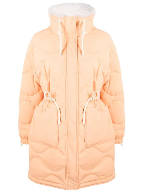 Yves Salomon quilted drawstring-waist coat Orange 24WFM04684T09G