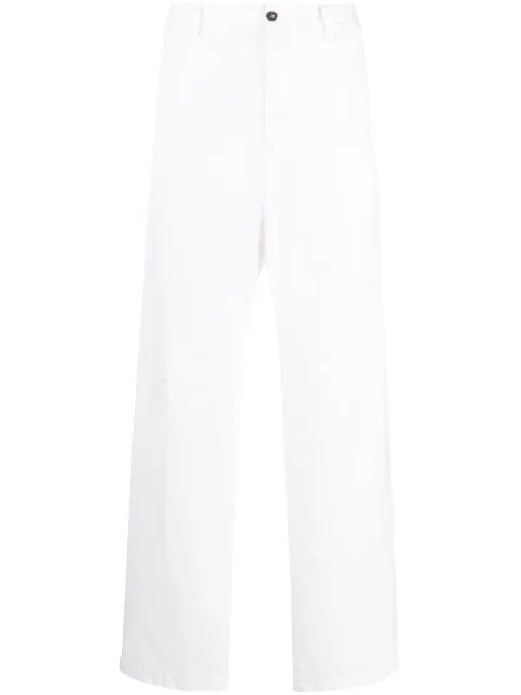 DSQUARED2 logo-print straight-leg trousers White S74KB0823S41794
